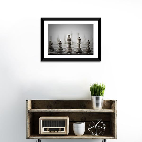 Chess Game Abstract Canvas Wall Art-1 Piece-Framed Print-20" x 16"-Tiaracle