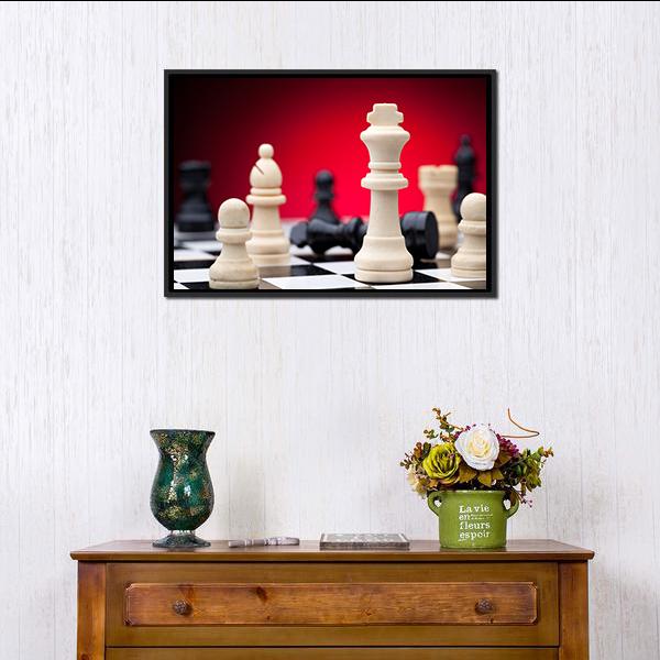 Chess Pieces Canvas Wall Art-3 Horizontal-Gallery Wrap-25" x 16"-Tiaracle