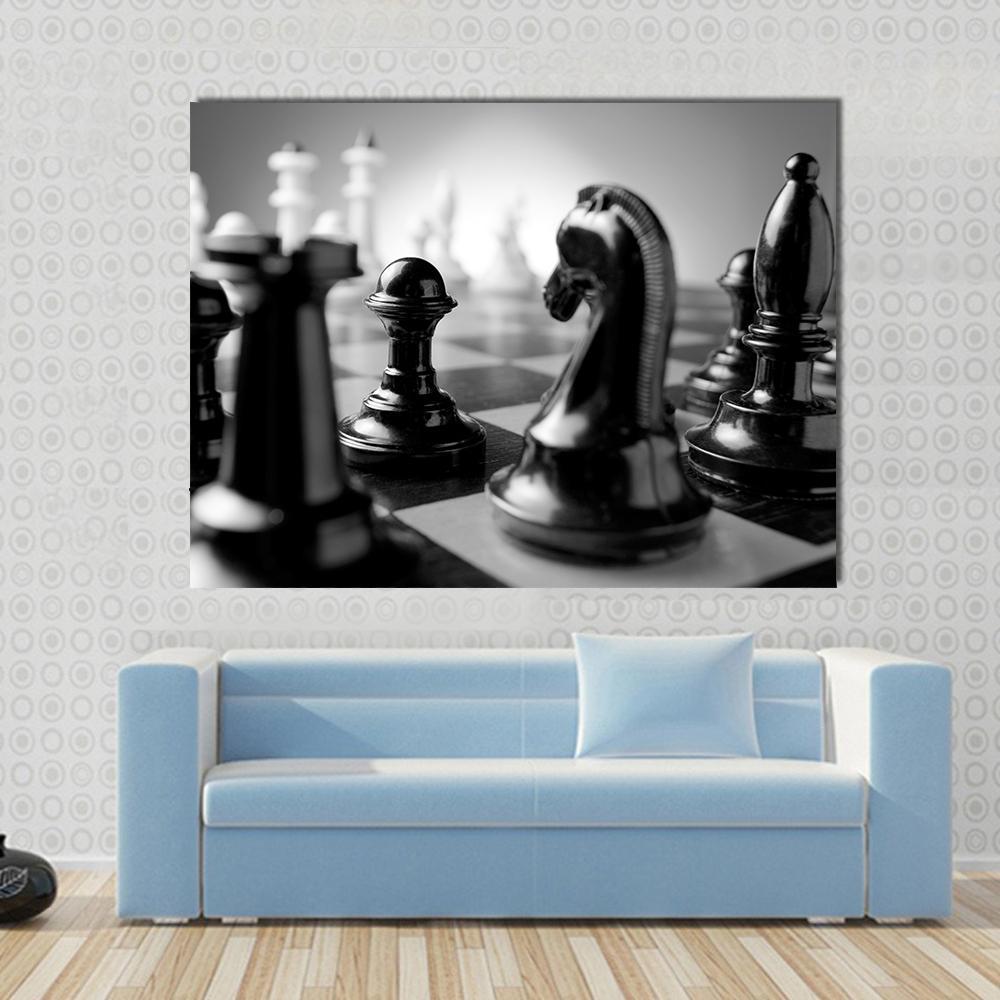 Chess Board Canvas Wall Art-1 Piece-Gallery Wrap-48" x 32"-Tiaracle