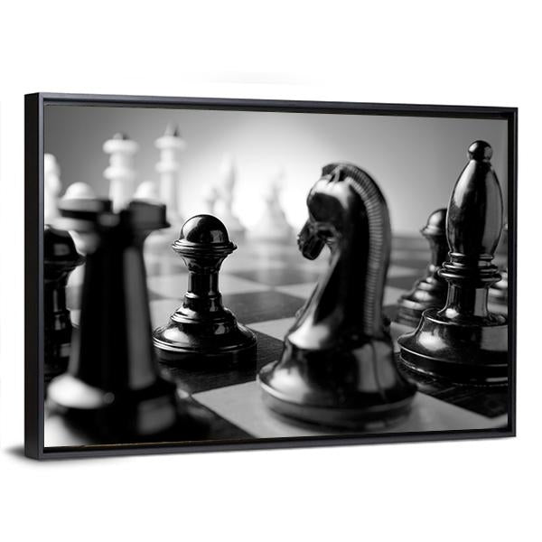 Chess Board Canvas Wall Art-3 Horizontal-Gallery Wrap-25" x 16"-Tiaracle