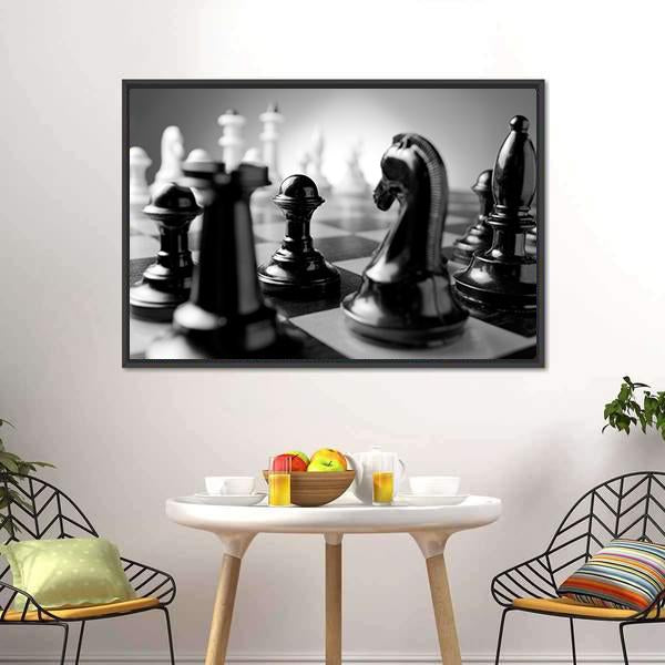 Chess Board Canvas Wall Art-1 Piece-Floating Frame-24" x 16"-Tiaracle