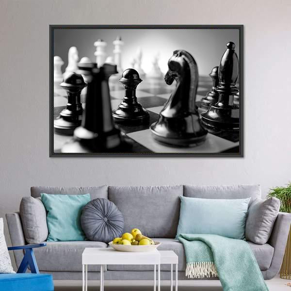 Chess Board Canvas Wall Art-3 Horizontal-Gallery Wrap-25" x 16"-Tiaracle