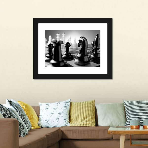 Chess Board Canvas Wall Art-1 Piece-Framed Print-20" x 16"-Tiaracle