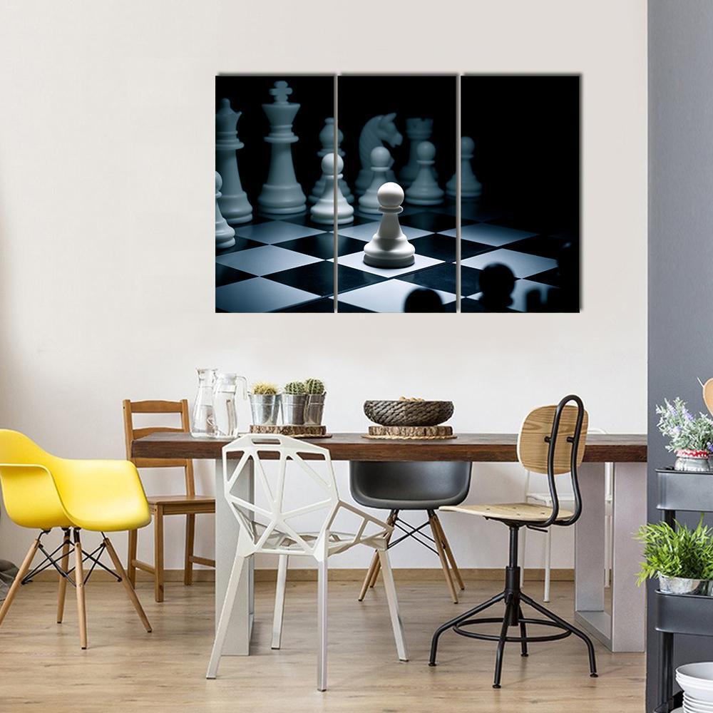 Chess White Go The First Canvas Wall Art-3 Horizontal-Gallery Wrap-37" x 24"-Tiaracle