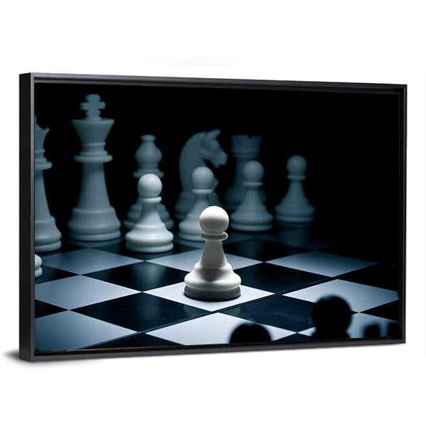 Chess White Go The First Canvas Wall Art-3 Horizontal-Gallery Wrap-25" x 16"-Tiaracle