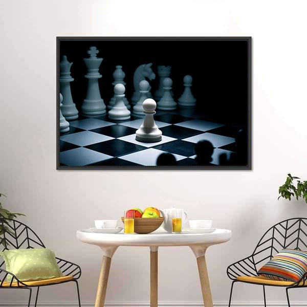 Chess White Go The First Canvas Wall Art-3 Horizontal-Gallery Wrap-25" x 16"-Tiaracle