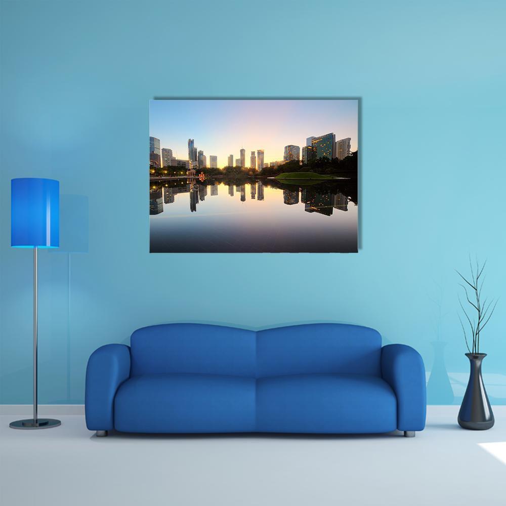 City Skyline Of Kuala Lumpur Canvas Wall Art-1 Piece-Gallery Wrap-48" x 32"-Tiaracle