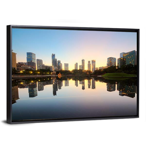 City Skyline Of Kuala Lumpur Canvas Wall Art-3 Horizontal-Gallery Wrap-25" x 16"-Tiaracle