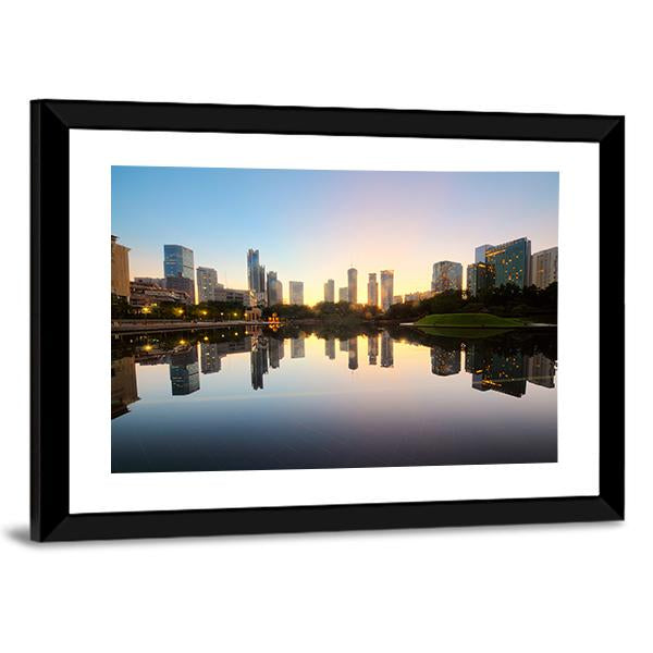 City Skyline Of Kuala Lumpur Canvas Wall Art-3 Horizontal-Gallery Wrap-25" x 16"-Tiaracle