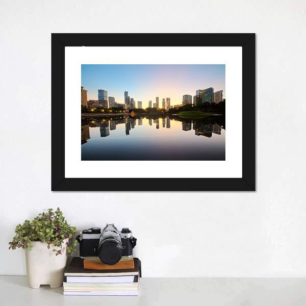 City Skyline Of Kuala Lumpur Canvas Wall Art-3 Horizontal-Gallery Wrap-25" x 16"-Tiaracle