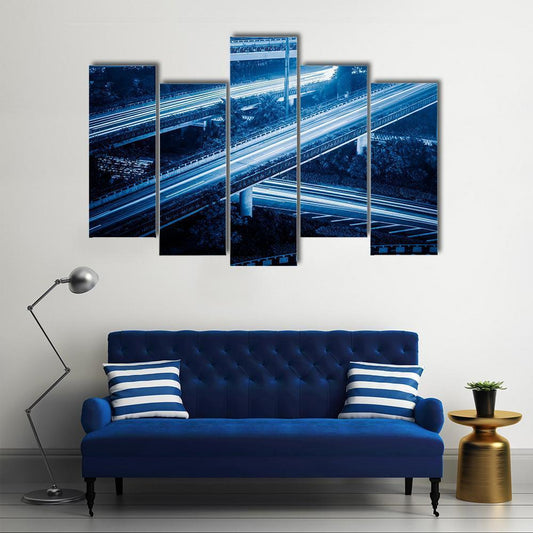 Cityscape Of Hangzhong Canvas Wall Art-5 Pop-Gallery Wrap-47" x 32"-Tiaracle