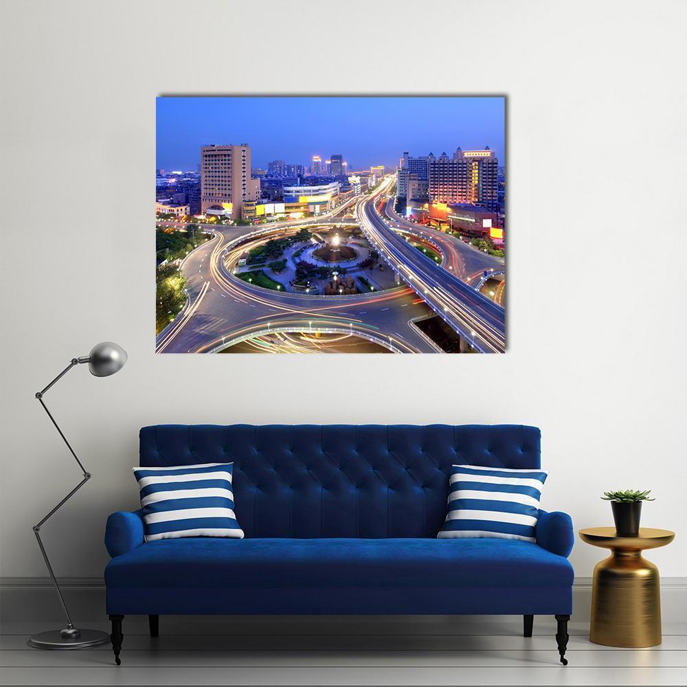 Cityscape Of Nanchang Canvas Wall Art-1 Piece-Gallery Wrap-48" x 32"-Tiaracle