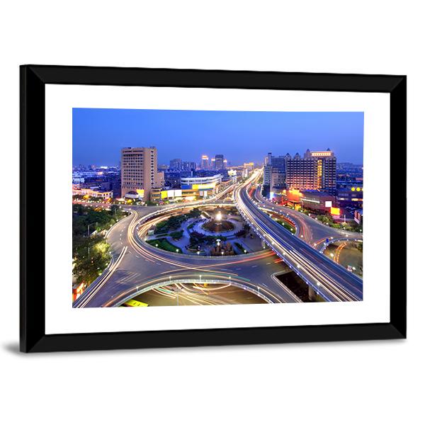 Cityscape Of Nanchang Canvas Wall Art-3 Horizontal-Gallery Wrap-25" x 16"-Tiaracle