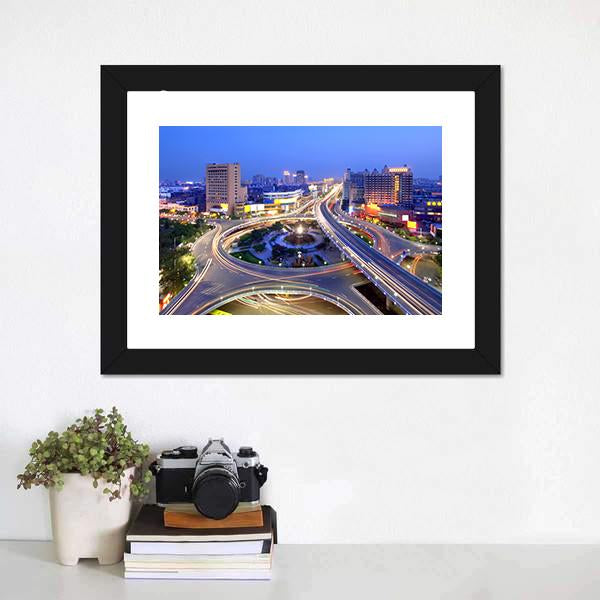 Cityscape Of Nanchang Canvas Wall Art-3 Horizontal-Gallery Wrap-25" x 16"-Tiaracle