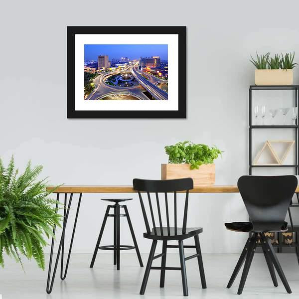 Cityscape Of Nanchang Canvas Wall Art-3 Horizontal-Gallery Wrap-25" x 16"-Tiaracle