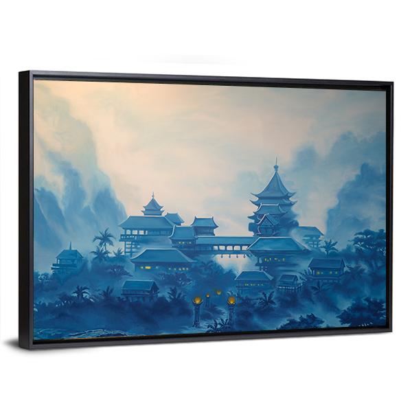 Classical Chinese Landscape Canvas Wall Art-3 Horizontal-Gallery Wrap-25" x 16"-Tiaracle