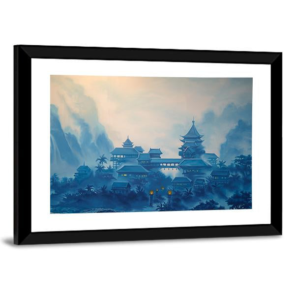 Classical Chinese Landscape Canvas Wall Art-3 Horizontal-Gallery Wrap-25" x 16"-Tiaracle