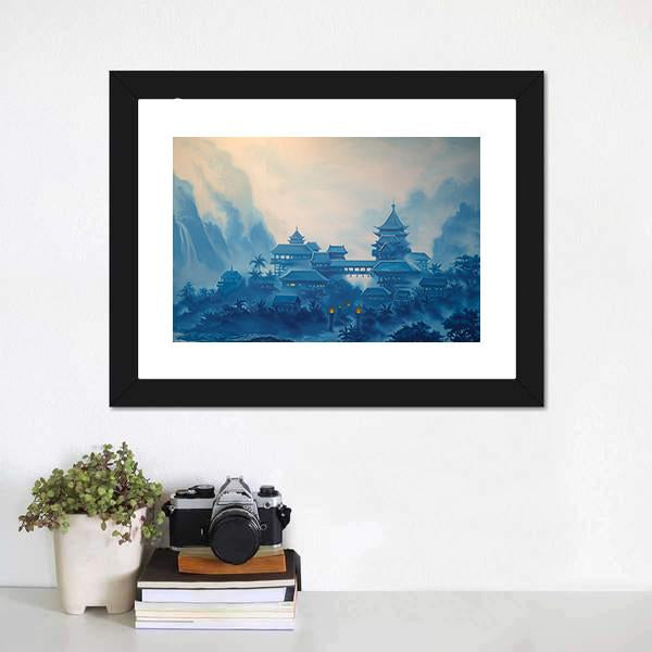 Classical Chinese Landscape Canvas Wall Art-3 Horizontal-Gallery Wrap-25" x 16"-Tiaracle