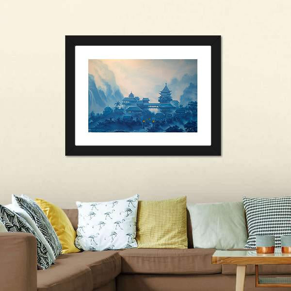 Classical Chinese Landscape Canvas Wall Art-1 Piece-Framed Print-20" x 16"-Tiaracle