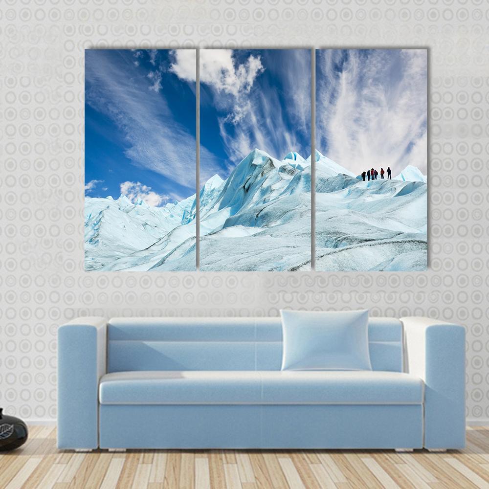 Climbers On Moreno Glacier Canvas Wall Art-3 Horizontal-Gallery Wrap-37" x 24"-Tiaracle