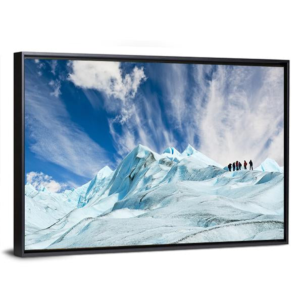 Climbers On Moreno Glacier Canvas Wall Art-3 Horizontal-Gallery Wrap-25" x 16"-Tiaracle