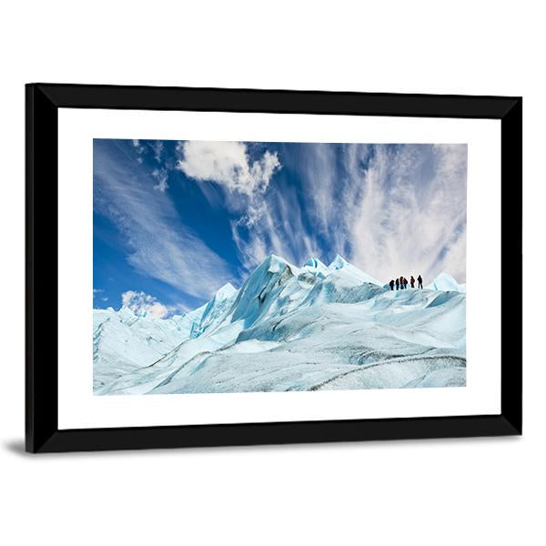 Climbers On Moreno Glacier Canvas Wall Art-3 Horizontal-Gallery Wrap-25" x 16"-Tiaracle