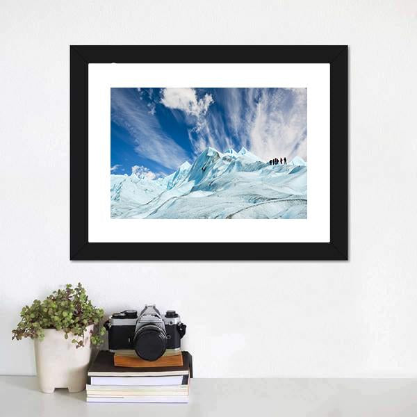 Climbers On Moreno Glacier Canvas Wall Art-3 Horizontal-Gallery Wrap-25" x 16"-Tiaracle