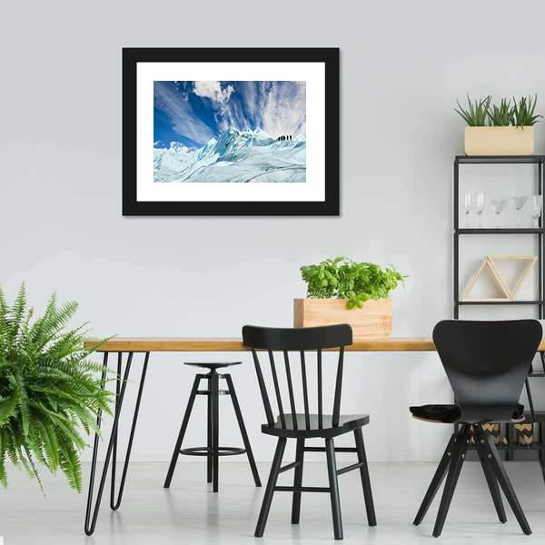 Climbers On Moreno Glacier Canvas Wall Art-3 Horizontal-Gallery Wrap-25" x 16"-Tiaracle