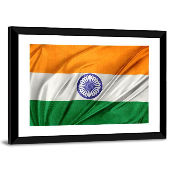 Close Up Of Indian Flag Canvas Wall Art-3 Horizontal-Gallery Wrap-25" x 16"-Tiaracle