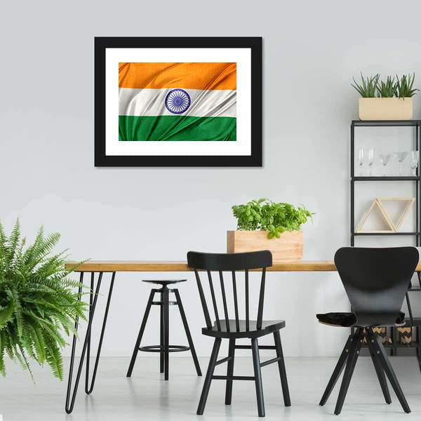 Close Up Of Indian Flag Canvas Wall Art-3 Horizontal-Gallery Wrap-25" x 16"-Tiaracle