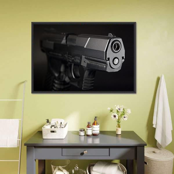 Close Up Of Pistol Canvas Wall Art-3 Horizontal-Gallery Wrap-25" x 16"-Tiaracle