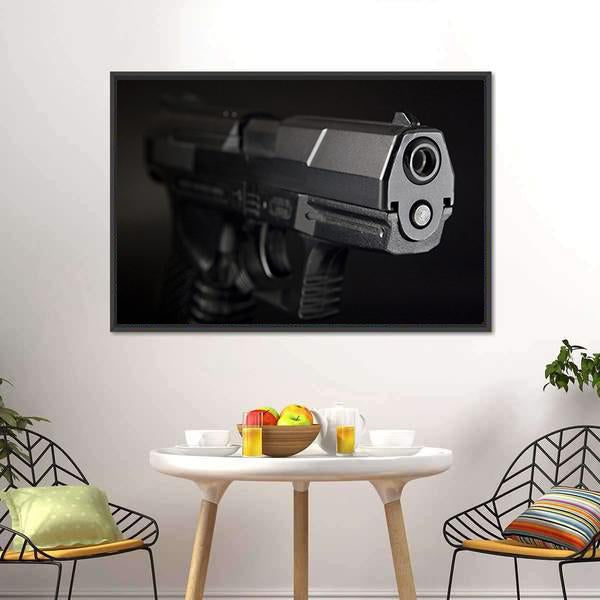 Close Up Of Pistol Canvas Wall Art-1 Piece-Floating Frame-24" x 16"-Tiaracle