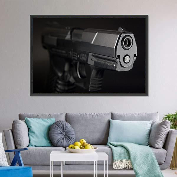 Close Up Of Pistol Canvas Wall Art-3 Horizontal-Gallery Wrap-25" x 16"-Tiaracle