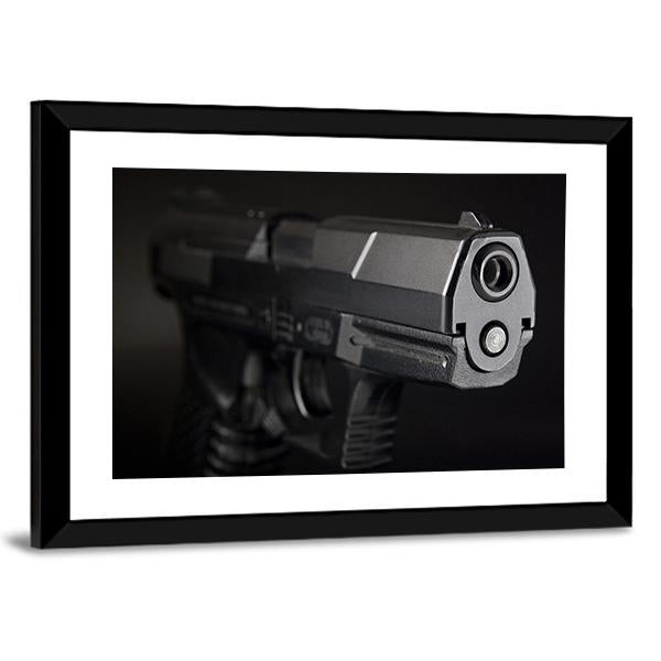 Close Up Of Pistol Canvas Wall Art-3 Horizontal-Gallery Wrap-25" x 16"-Tiaracle