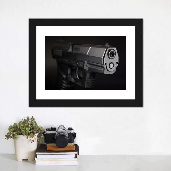 Close Up Of Pistol Canvas Wall Art-3 Horizontal-Gallery Wrap-25" x 16"-Tiaracle