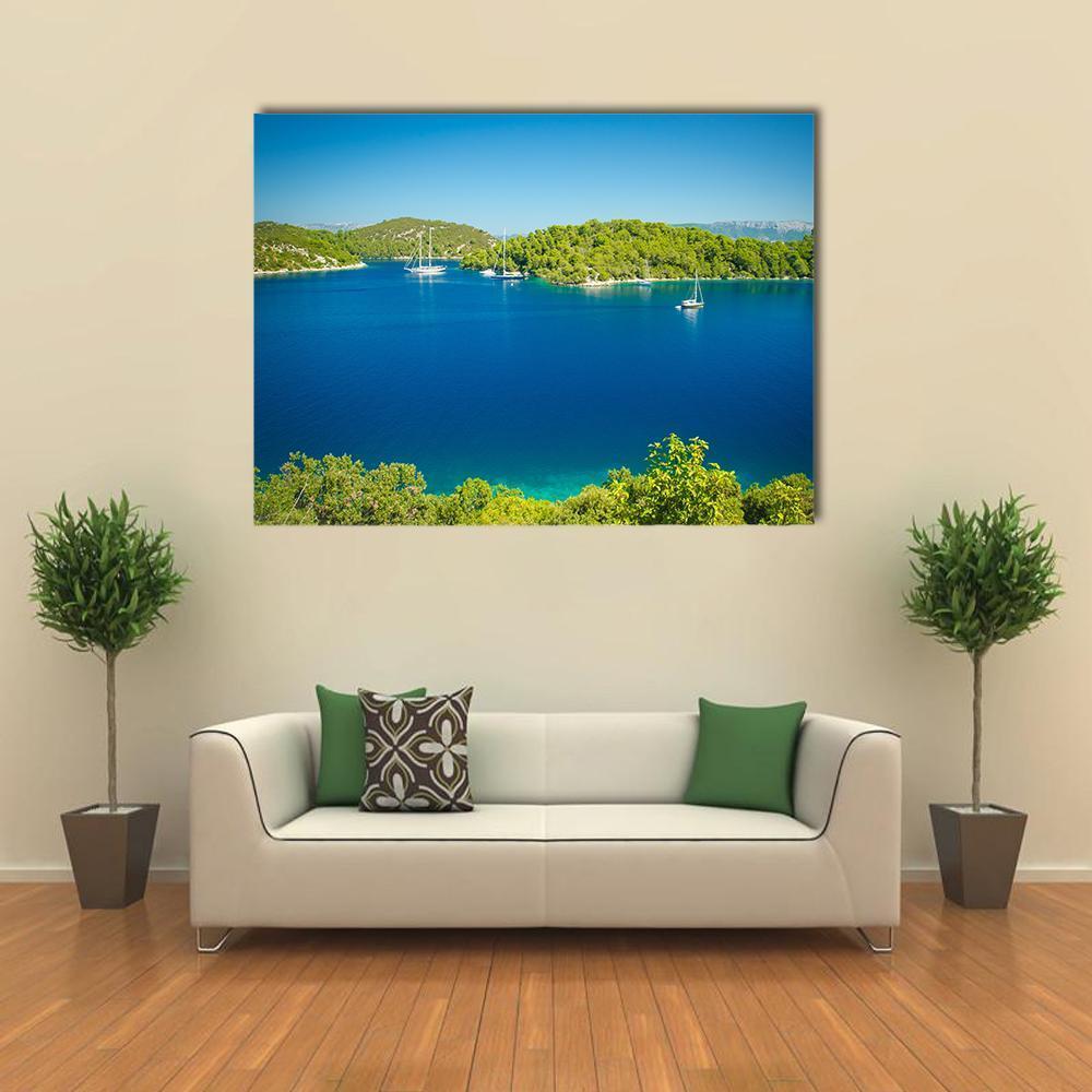 Coast Line Of Mljet Croatia Canvas Wall Art-1 Piece-Gallery Wrap-48" x 32"-Tiaracle