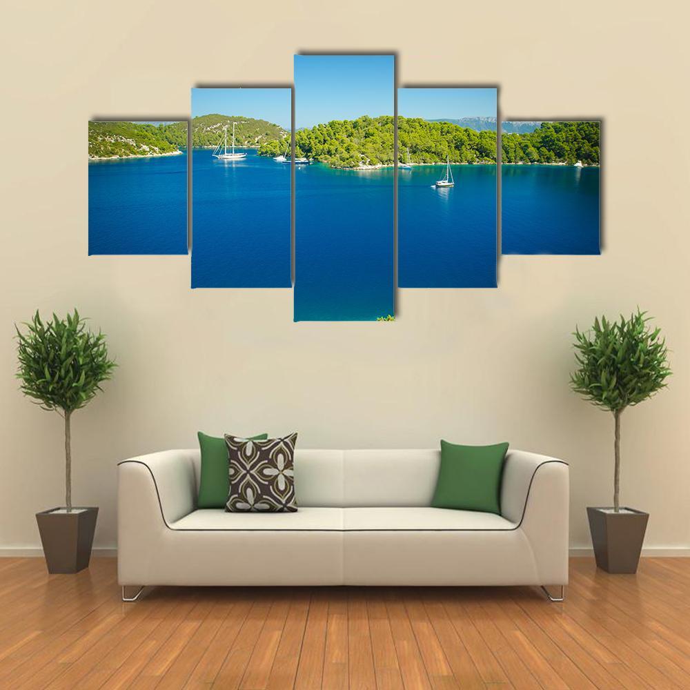 Coast Line Of Mljet Croatia Canvas Wall Art-5 Star-Gallery Wrap-62" x 32"-Tiaracle
