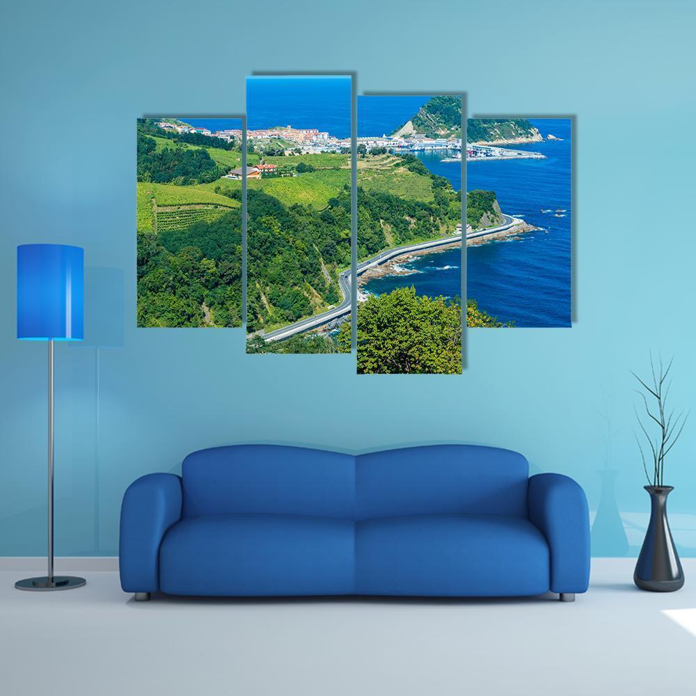 Coast Of Basque Country Canvas Wall Art-4 Pop-Gallery Wrap-50" x 32"-Tiaracle