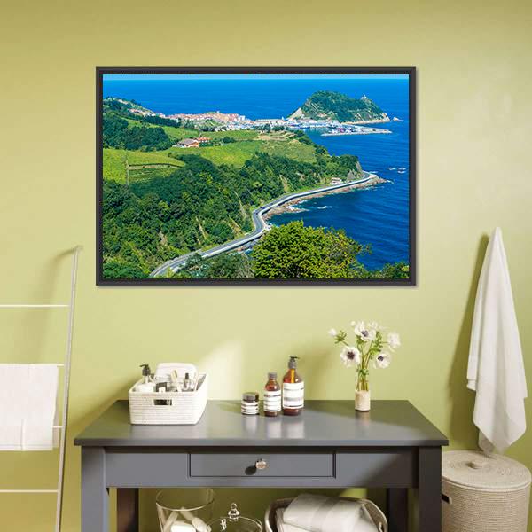 Coast Of Basque Country Canvas Wall Art-3 Horizontal-Gallery Wrap-25" x 16"-Tiaracle