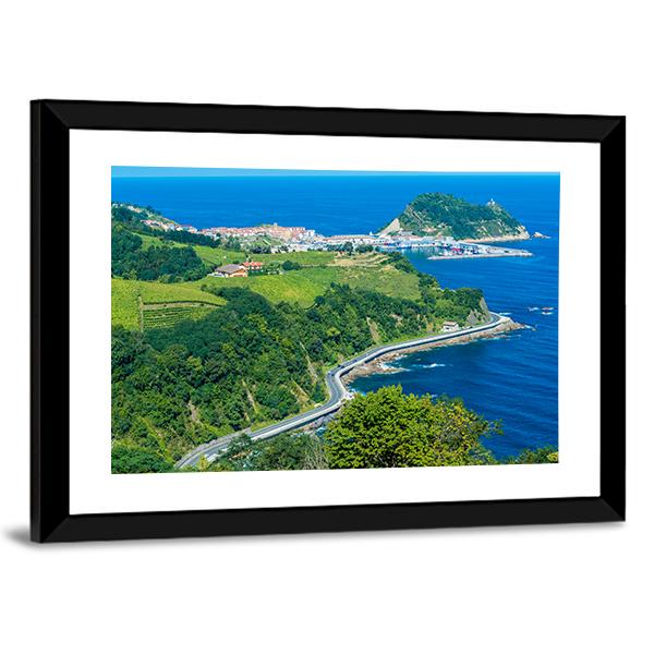 Coast Of Basque Country Canvas Wall Art-3 Horizontal-Gallery Wrap-25" x 16"-Tiaracle
