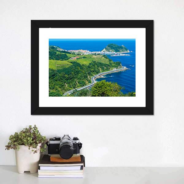 Coast Of Basque Country Canvas Wall Art-3 Horizontal-Gallery Wrap-25" x 16"-Tiaracle