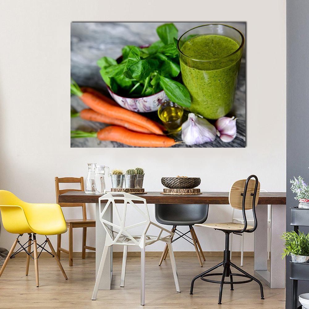 Cocktail & Vegetables Canvas Wall Art-1 Piece-Gallery Wrap-48" x 32"-Tiaracle