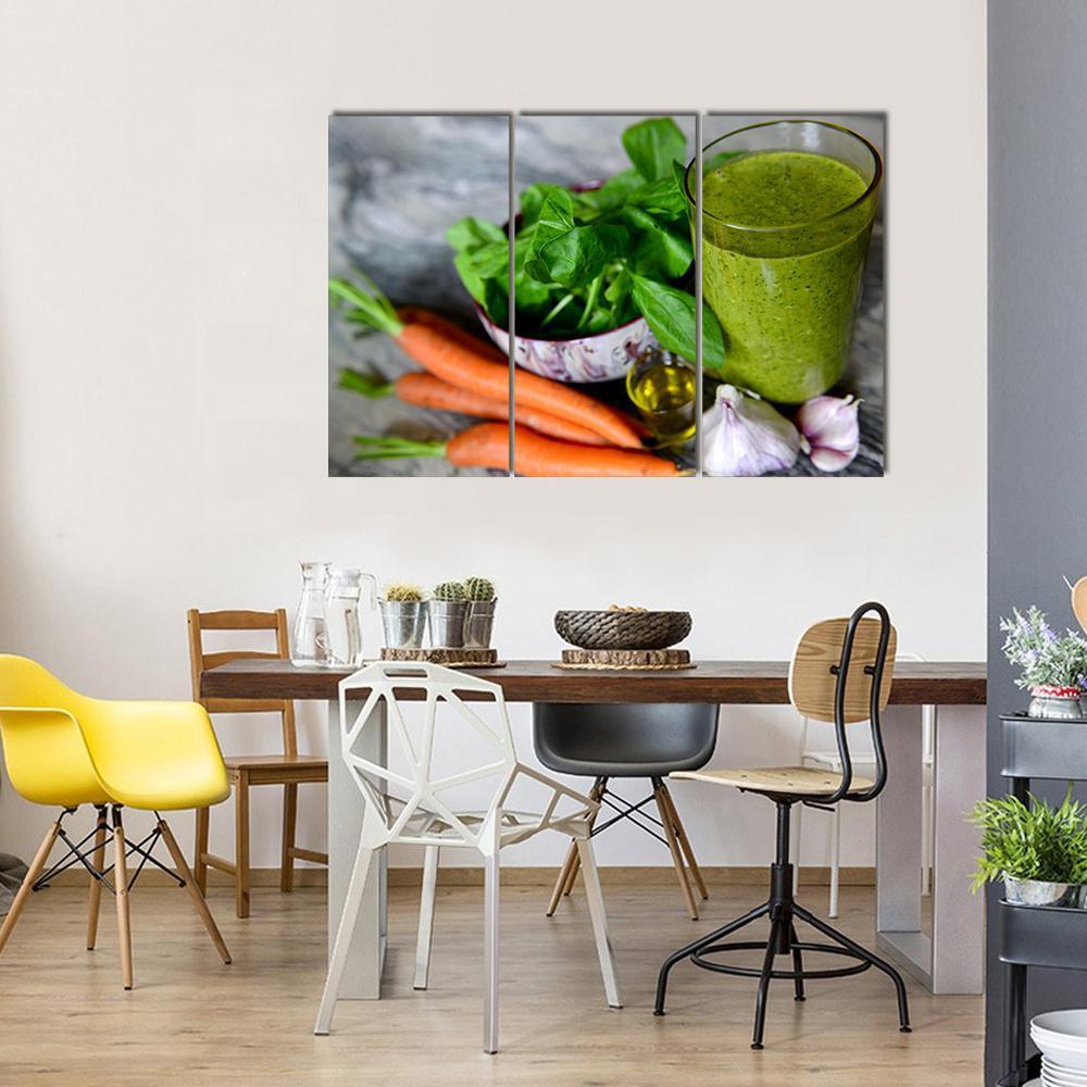 Cocktail & Vegetables Canvas Wall Art-3 Horizontal-Gallery Wrap-37" x 24"-Tiaracle