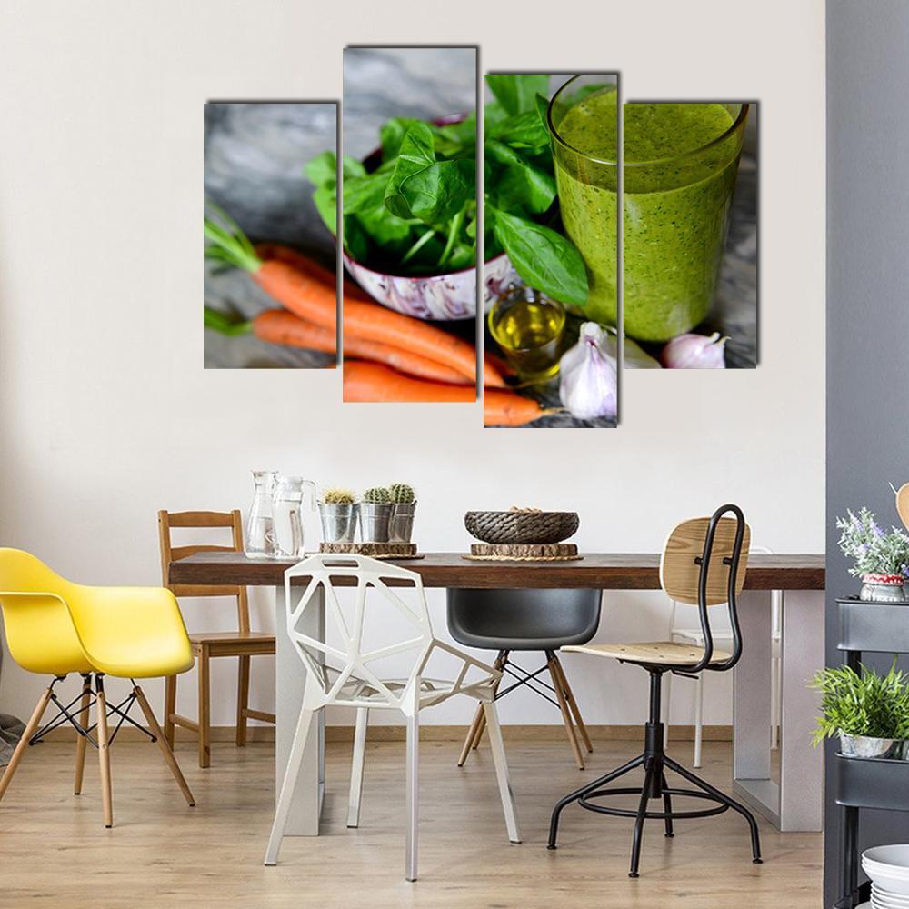 Cocktail & Vegetables Canvas Wall Art-4 Pop-Gallery Wrap-50" x 32"-Tiaracle