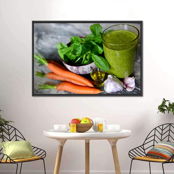 Cocktail & Vegetables Canvas Wall Art-1 Piece-Floating Frame-24" x 16"-Tiaracle