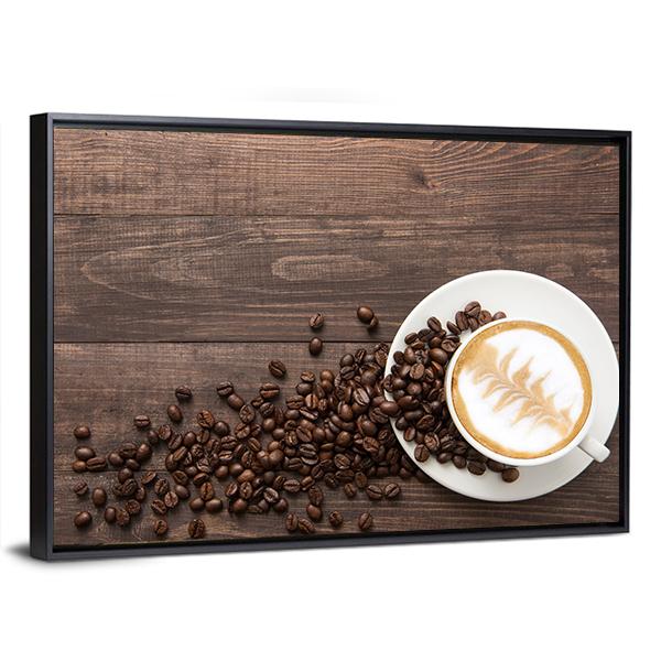 Coffee & Coffee Beans Canvas Wall Art-3 Horizontal-Gallery Wrap-25" x 16"-Tiaracle