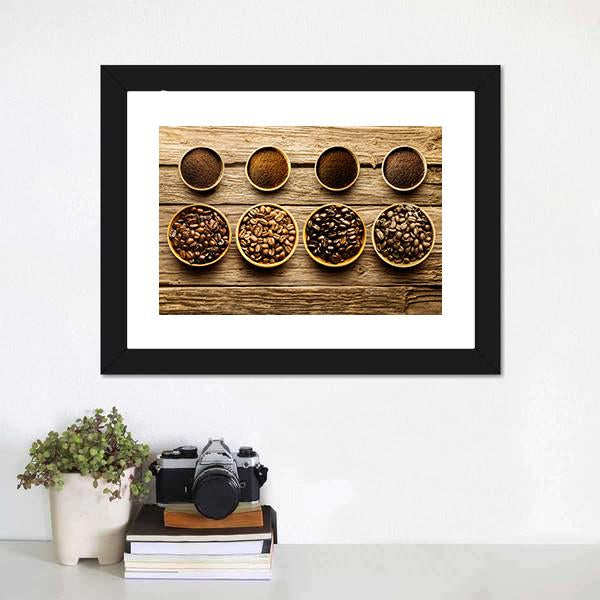 Coffee Beans & Powder Canvas Wall Art-3 Horizontal-Gallery Wrap-25" x 16"-Tiaracle