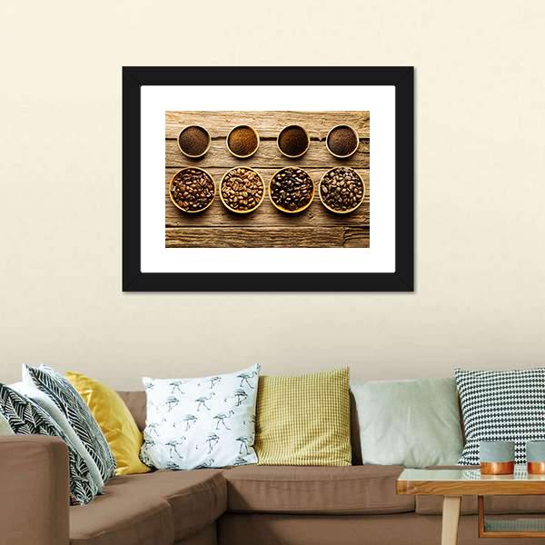 Coffee Beans & Powder Canvas Wall Art-1 Piece-Framed Print-20" x 16"-Tiaracle