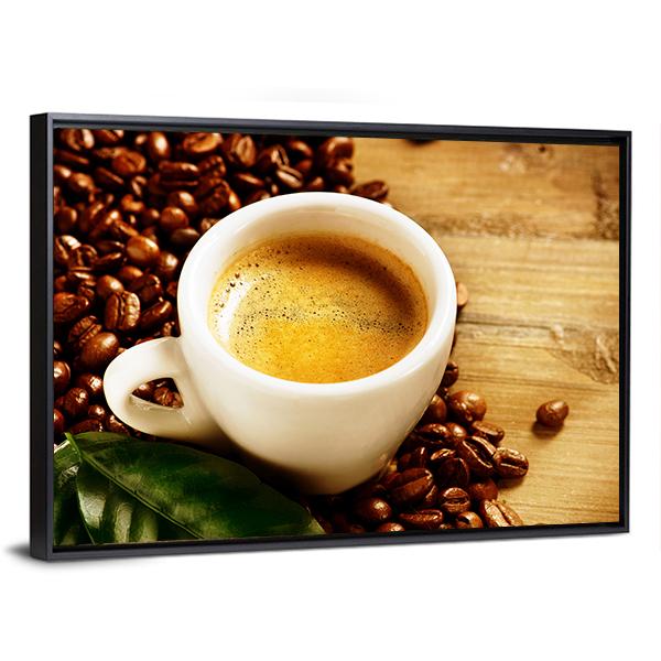 Coffee Espresso Canvas Wall Art-3 Horizontal-Gallery Wrap-25" x 16"-Tiaracle