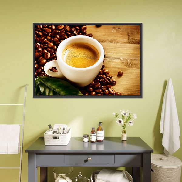 Coffee Espresso Canvas Wall Art-3 Horizontal-Gallery Wrap-25" x 16"-Tiaracle